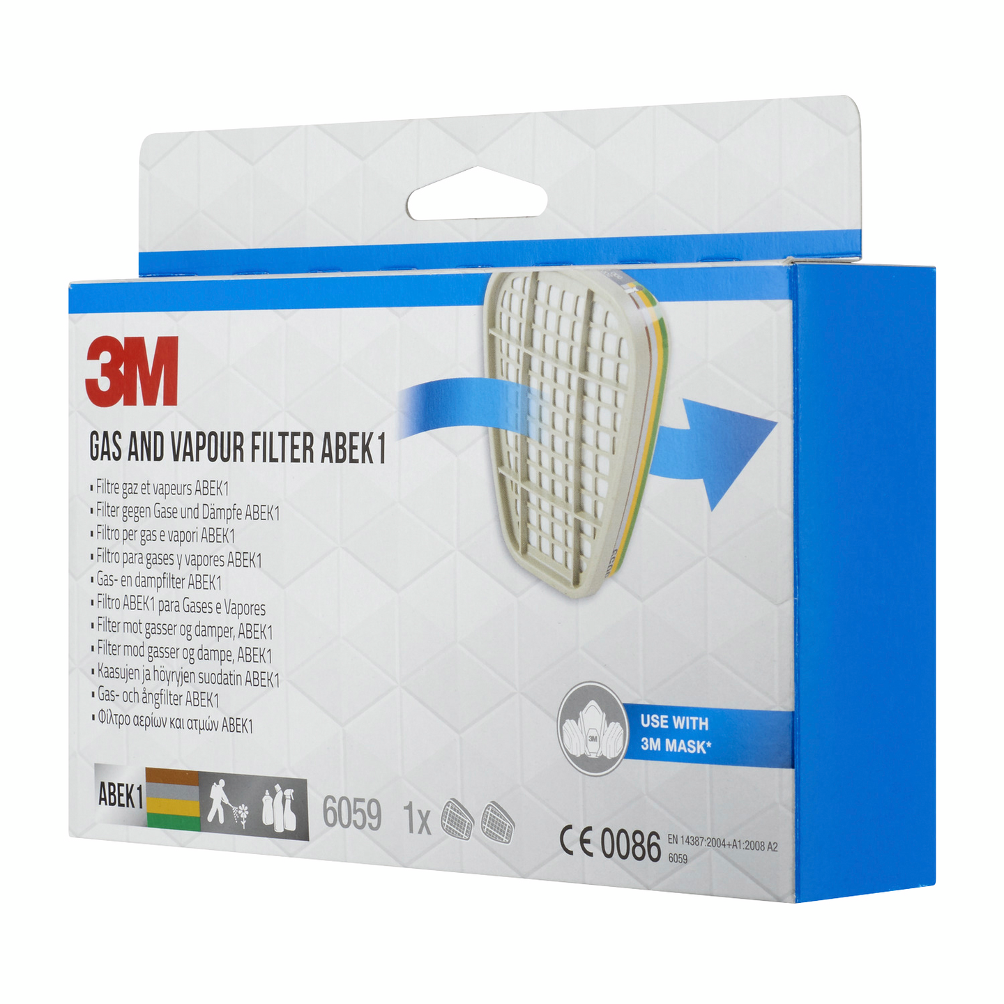 Kaasusuodatin 3M 6059 Pro1 Abek1 sarjat 6000 ja 6500