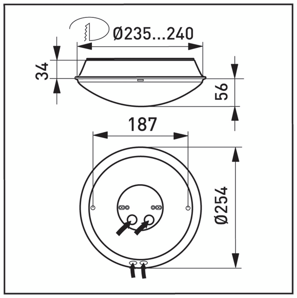 Yleisvalaisin Ensto AVR254 led 8W/830 E AC O IP54