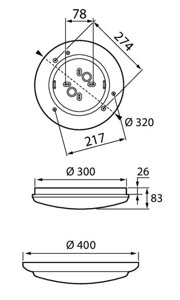 Yleisvalaisin Airam Lumi II 320 12W/830 IP44