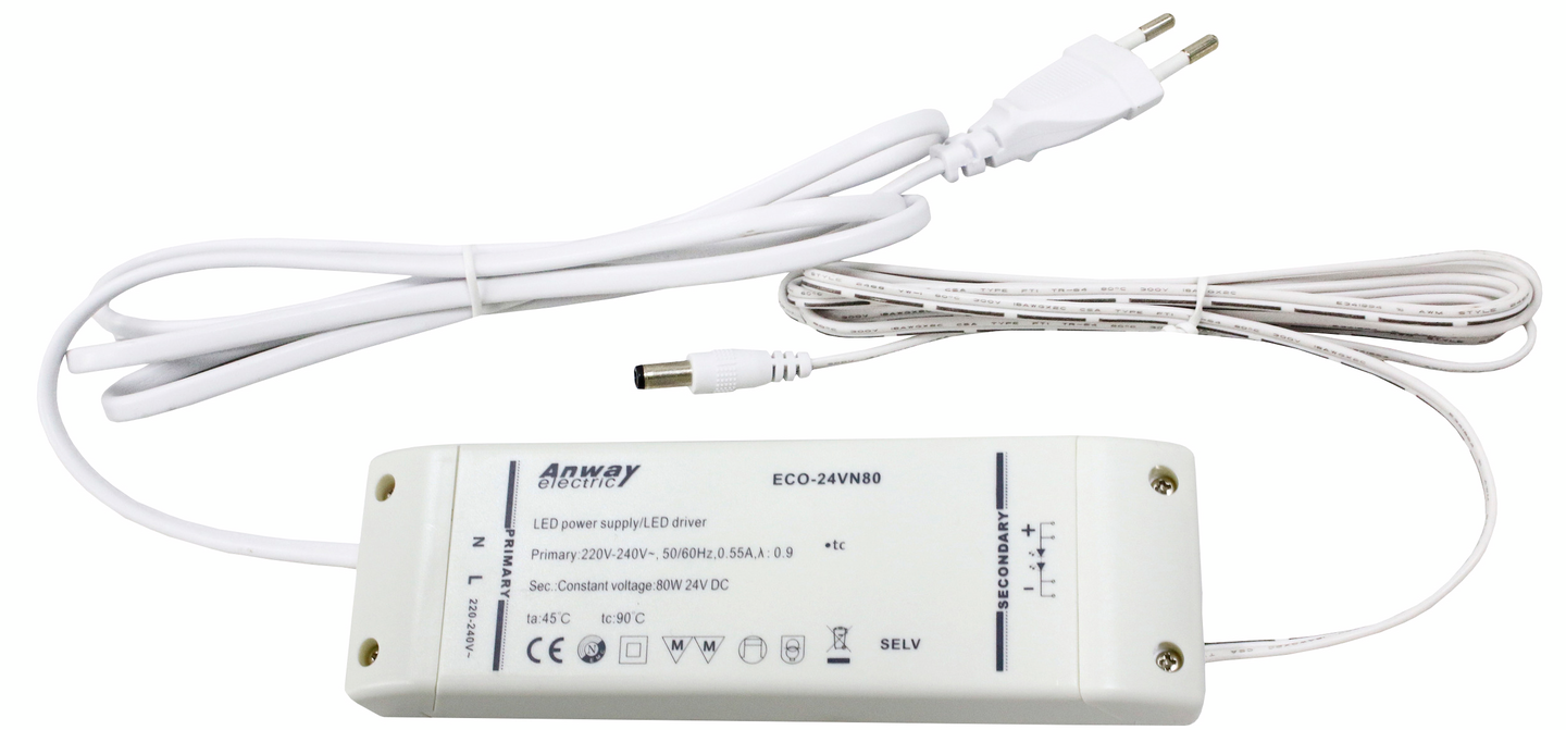 Led-muuntaja Airam Linear 80W 24V