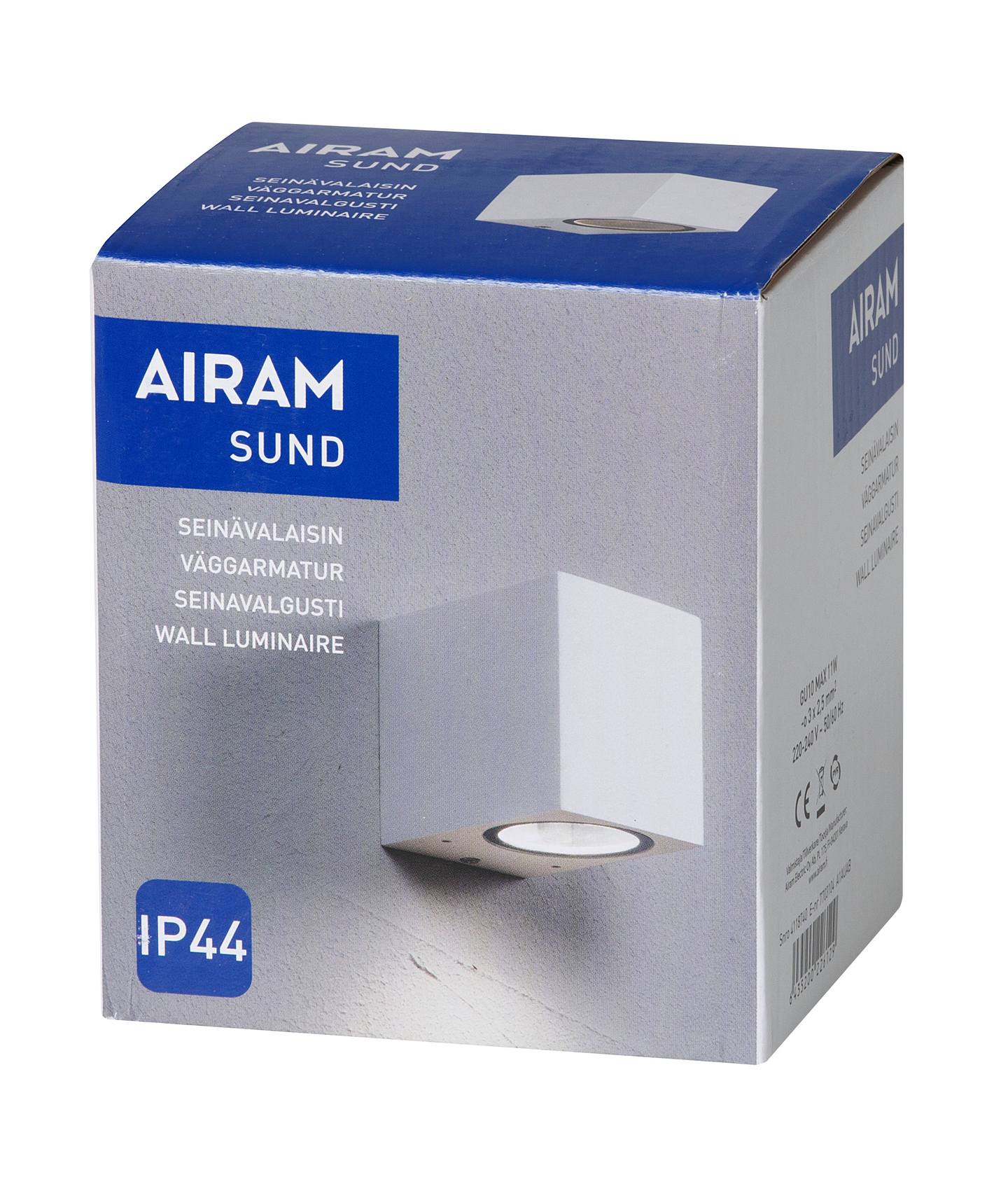 Seinävalaisin Airam Sund GU10 valkoinen