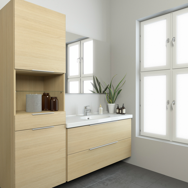 Allaskaappi Temal Trend 82,5x45x64 kahdella laatikolla vaalea tammi