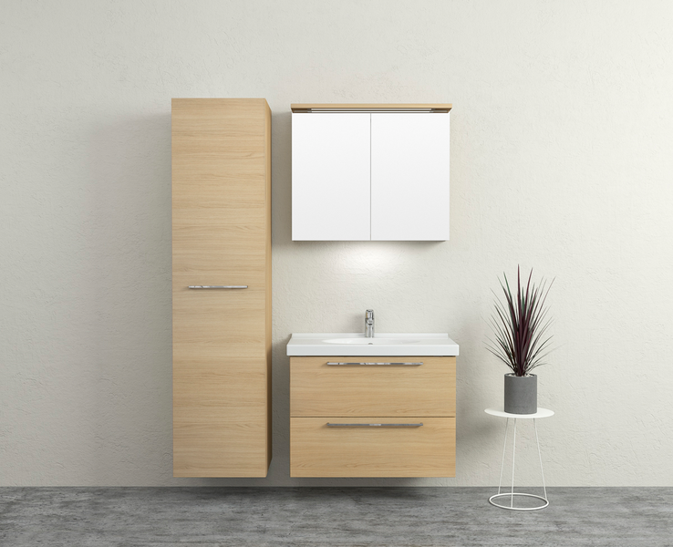 Allaskaappi Temal Trend 82,5x45x64 kahdella laatikolla vaalea tammi