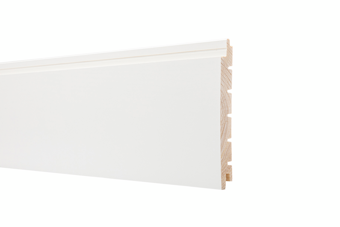 Sisustuspaneeli Cello 15x144x2370mm STS3 piilopontti valkoinen 5kpl 1,54m3