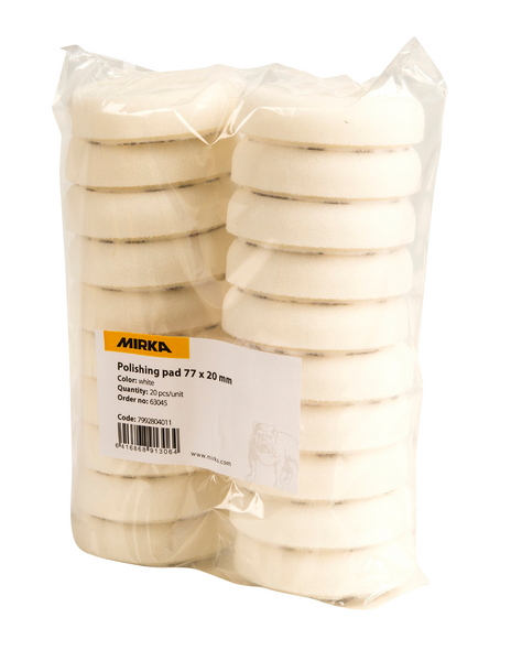Kiillotuslaikka Mirka 77x20mm vaahto valkoinen 20kpl