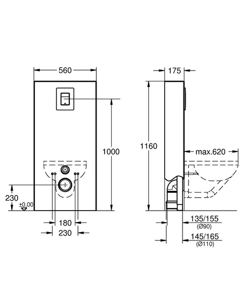Seinä-wc-kotelo GROHE 39377 Solido