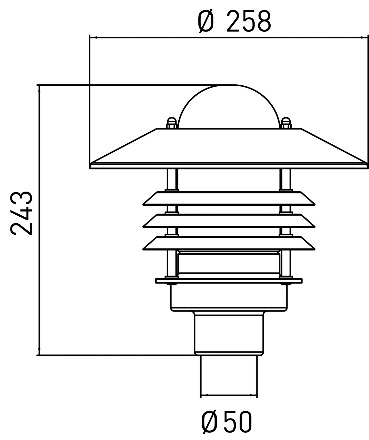 Pylväsvalaisin Ensto Averia AVG01GH 75W E27 grafiitinharmaa