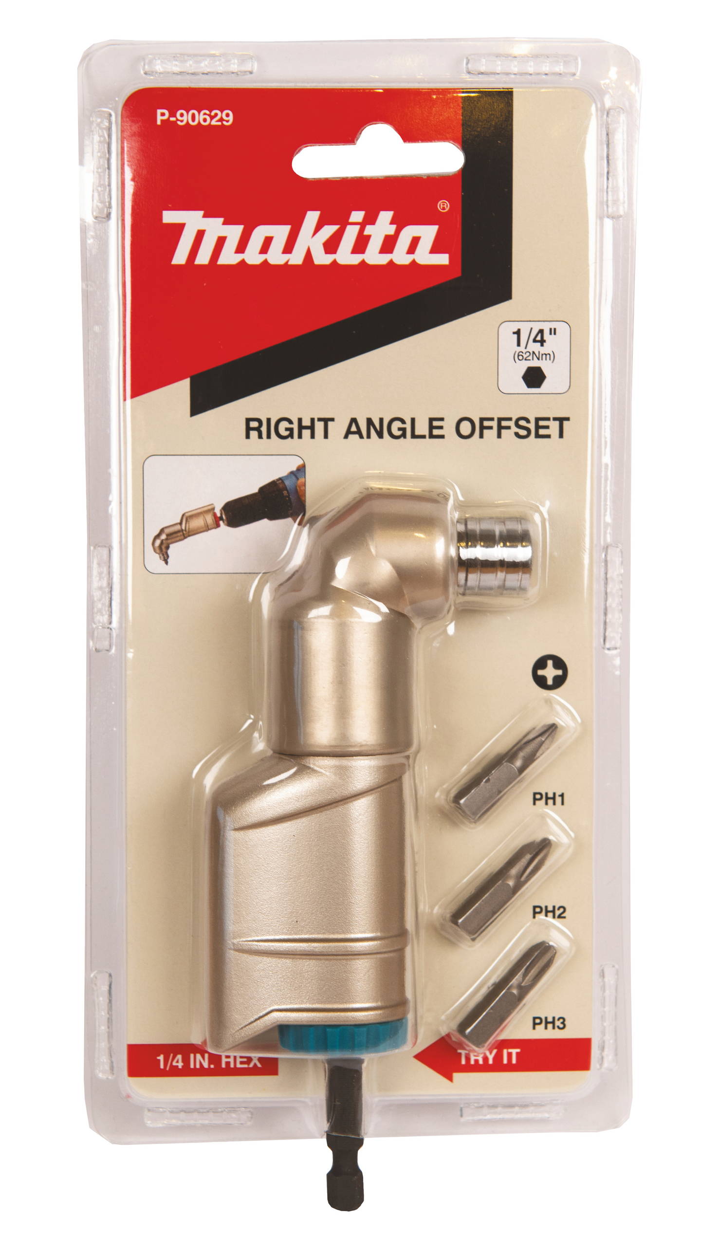 Kulmaruuvinvääntimen lisälaite Makita 62Nm 1/4