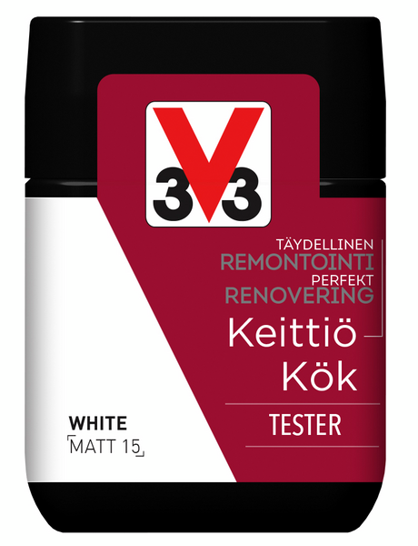 V33 Remontointimaali keittiö 75ml Tester White matt