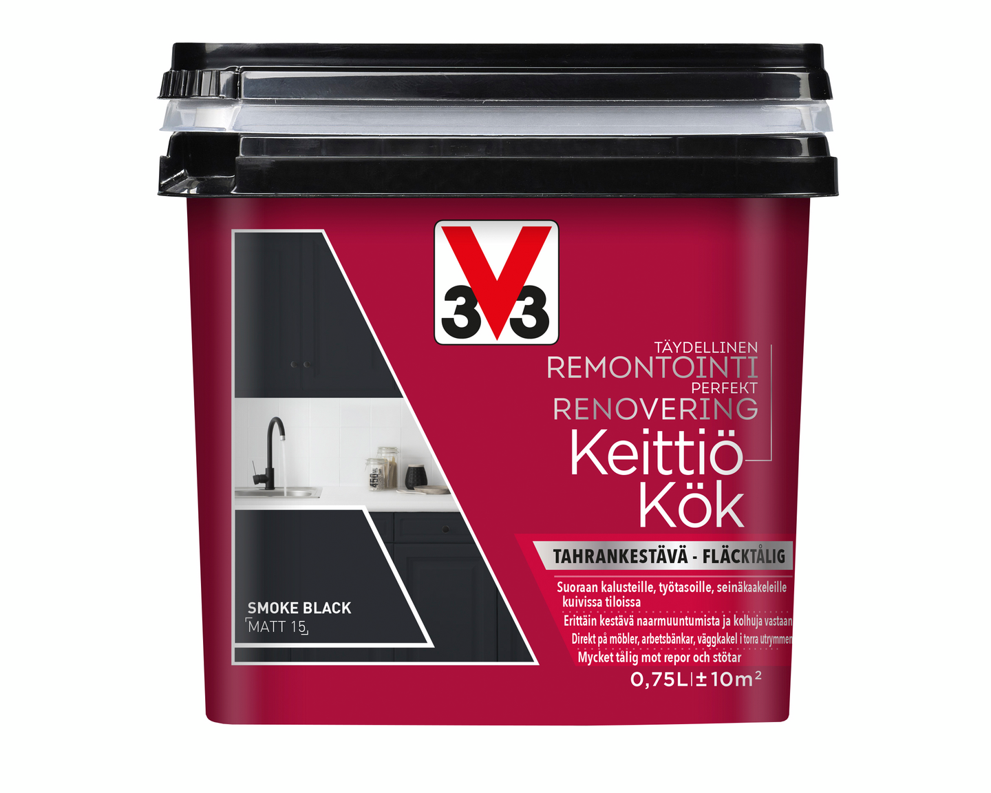 V33 Remontointimaali keittiö 750ml Smoke Black matt