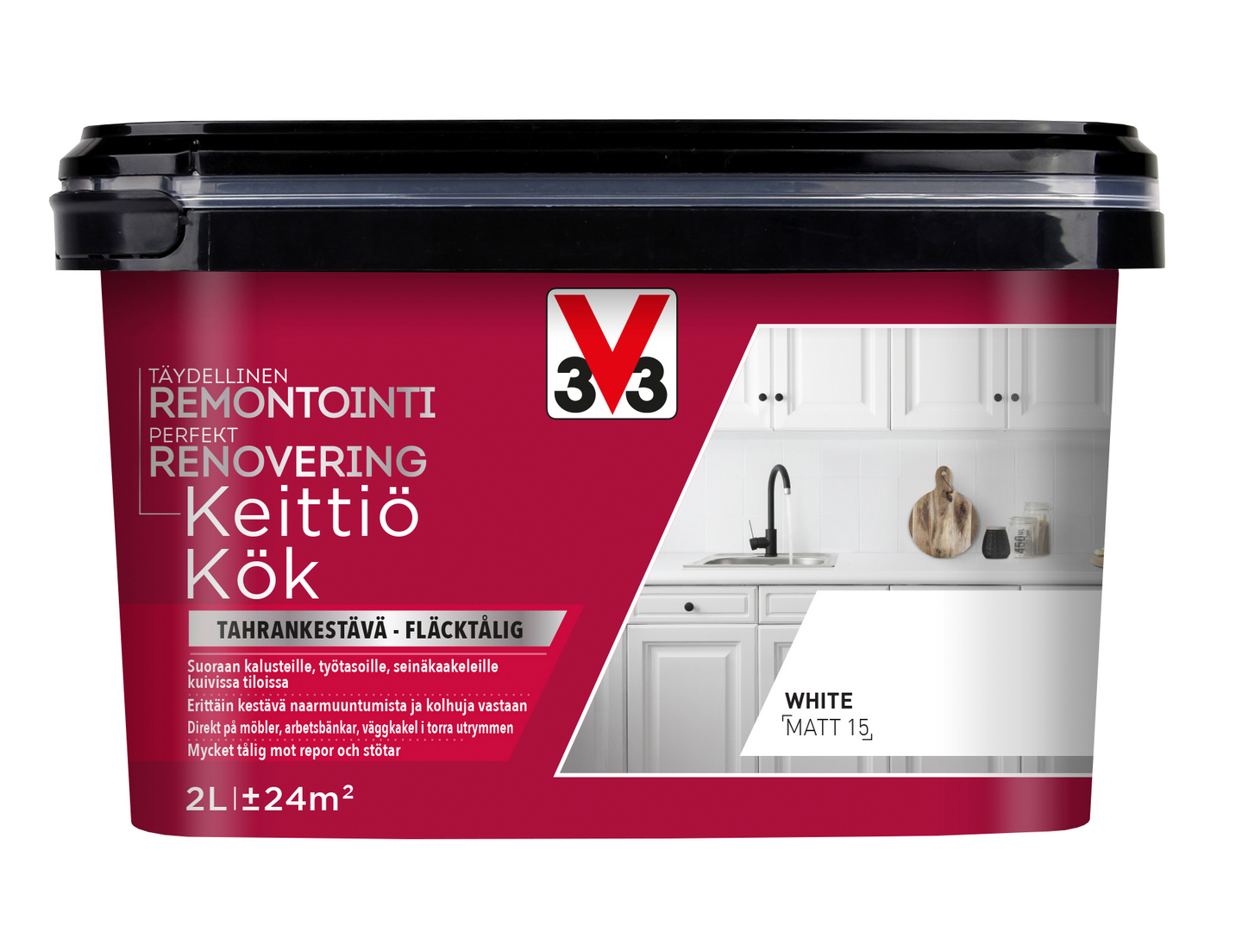 V33 Remontointimaali keittiö 2l White matt