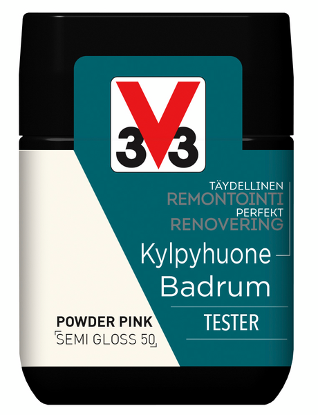 V33 Remontointimaali kylpyhuone 75ml Tester Powder Pink