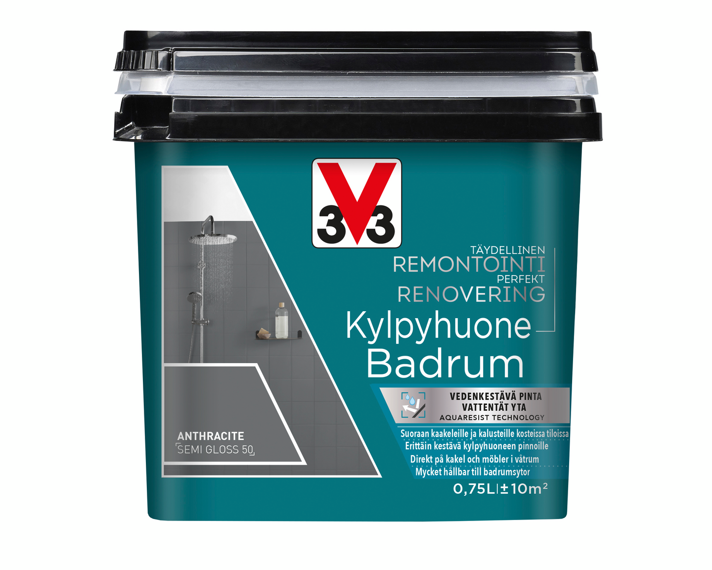 V33 Remontointimaali kylpyhuone 750ml Anthracite
