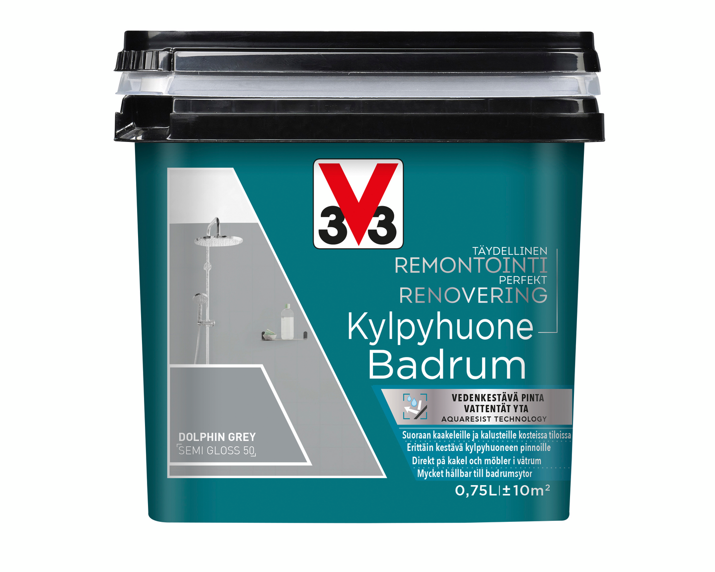 V33 Remontointimaali kylpyhuone 750ml Dolphin Grey