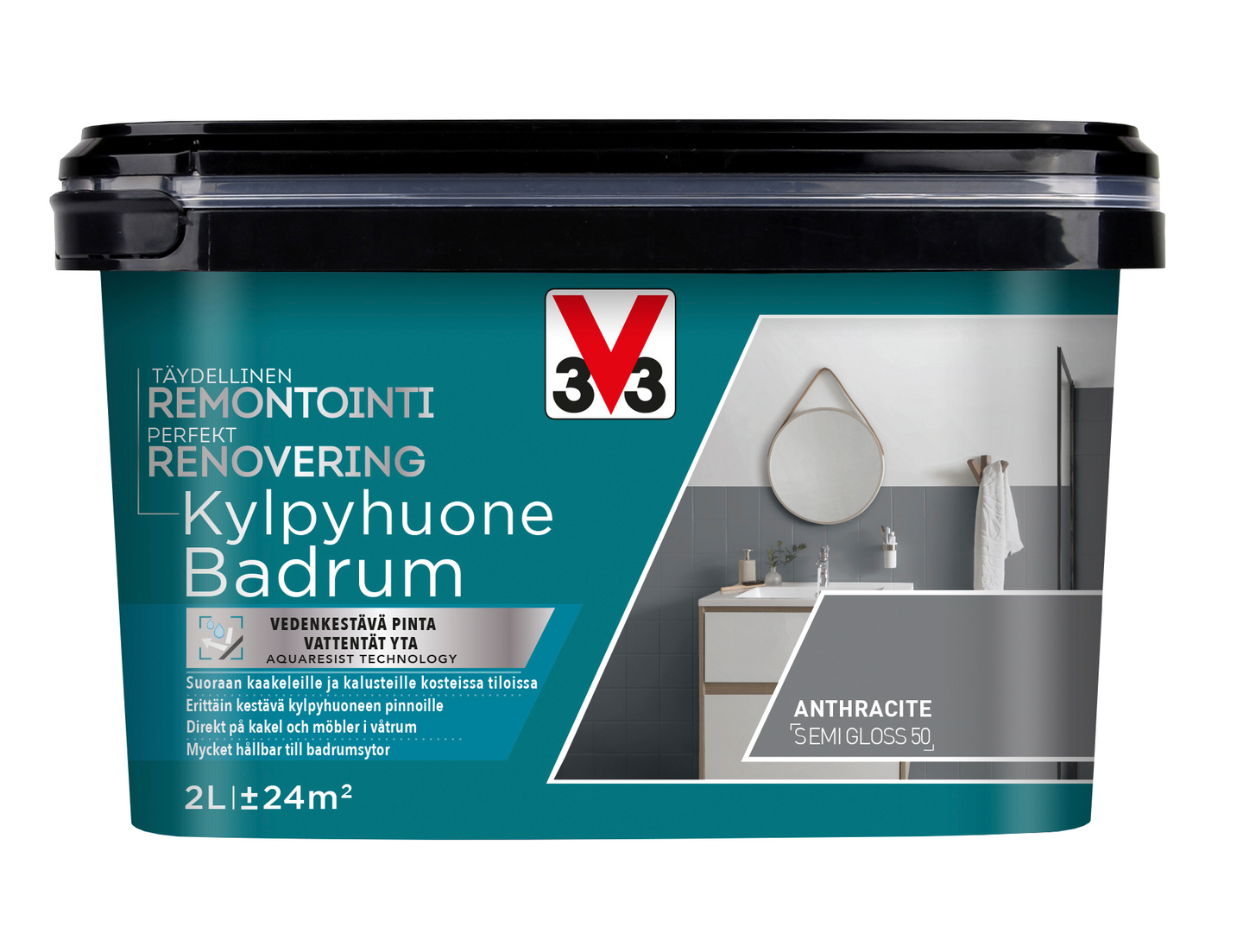 V33 Remontointimaali kylpyhuone 2l Anthracite