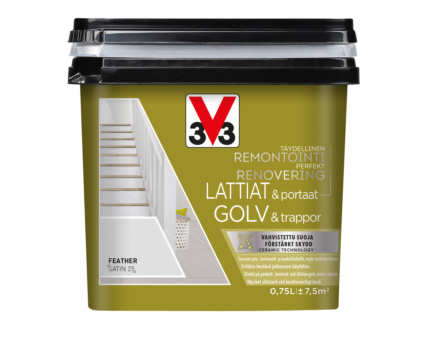 V33 Remontointimaali lattiat ja portaat 750ml Feather