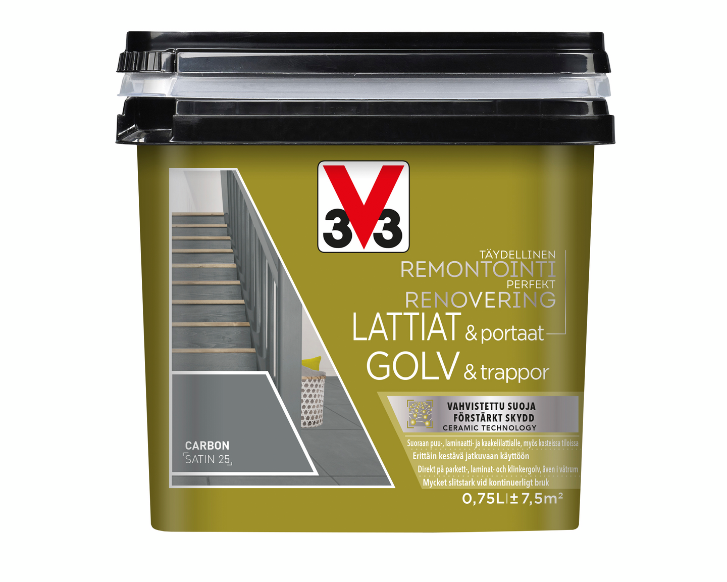 V33 Remontointimaali lattiat ja portaat 750ml Carbon