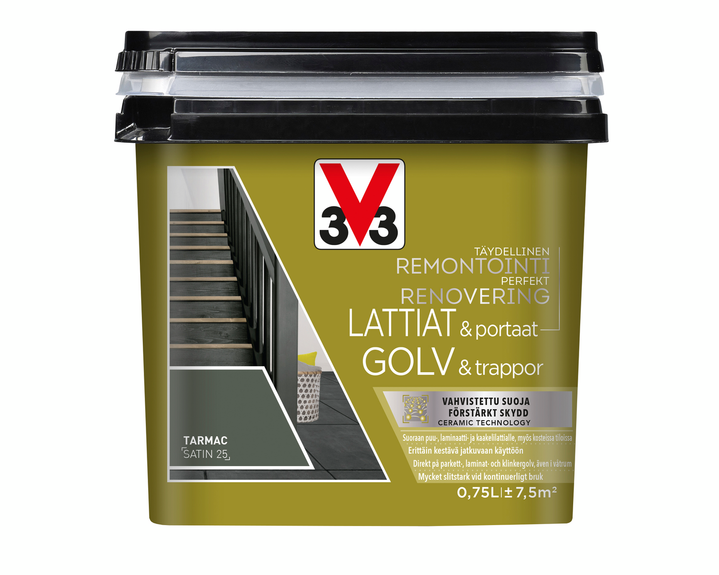 V33 Remontointimaali lattiat ja portaat 750ml Tarmac