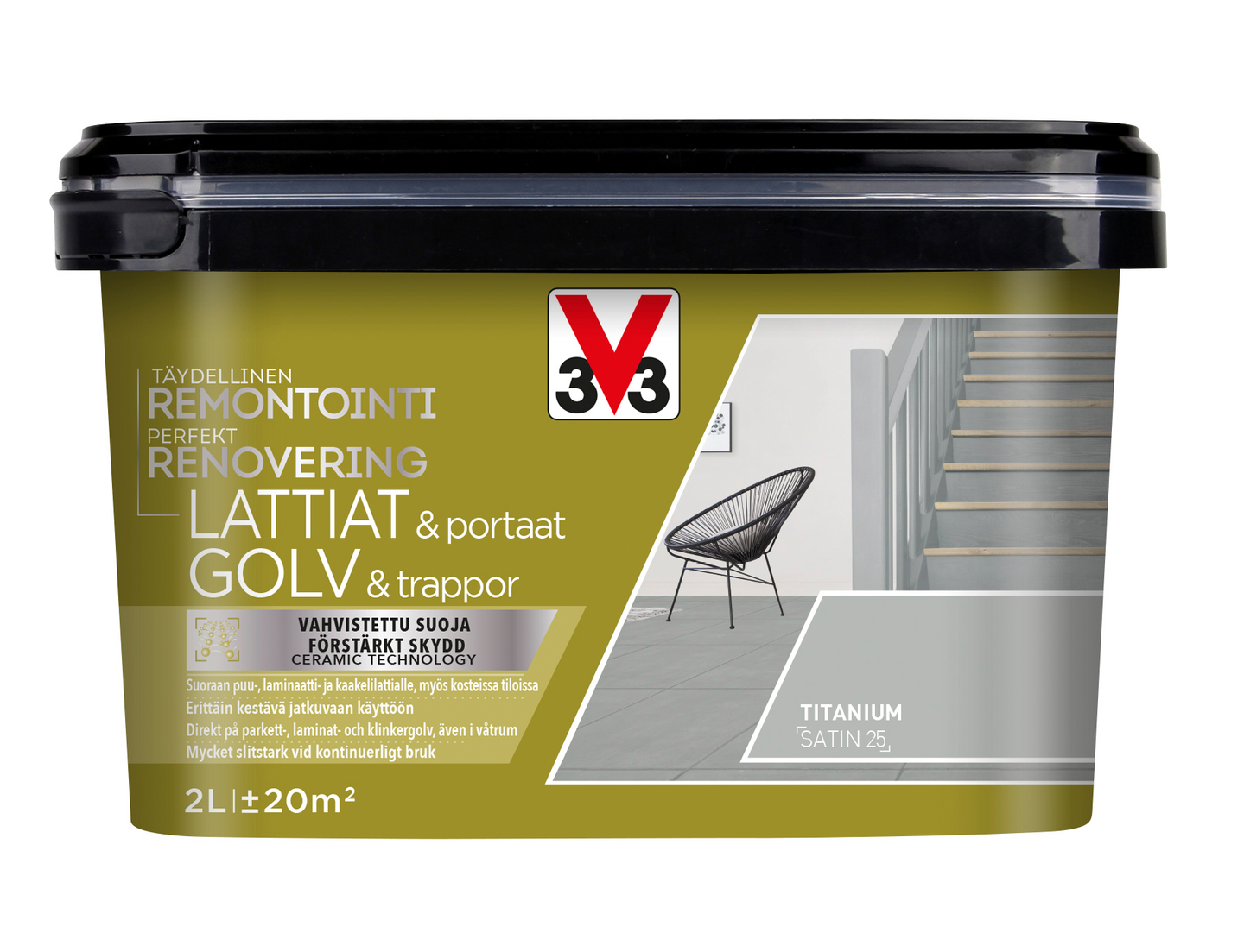 V33 Remontointimaali lattiat ja portaat 2l Titanium