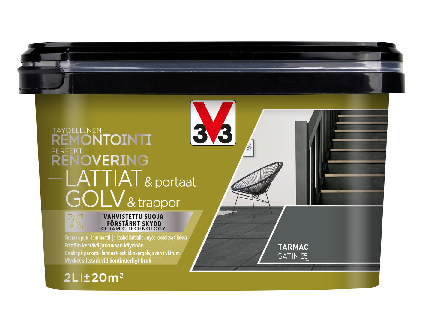 V33 Remontointimaali lattiat ja portaat 2l Tarmac