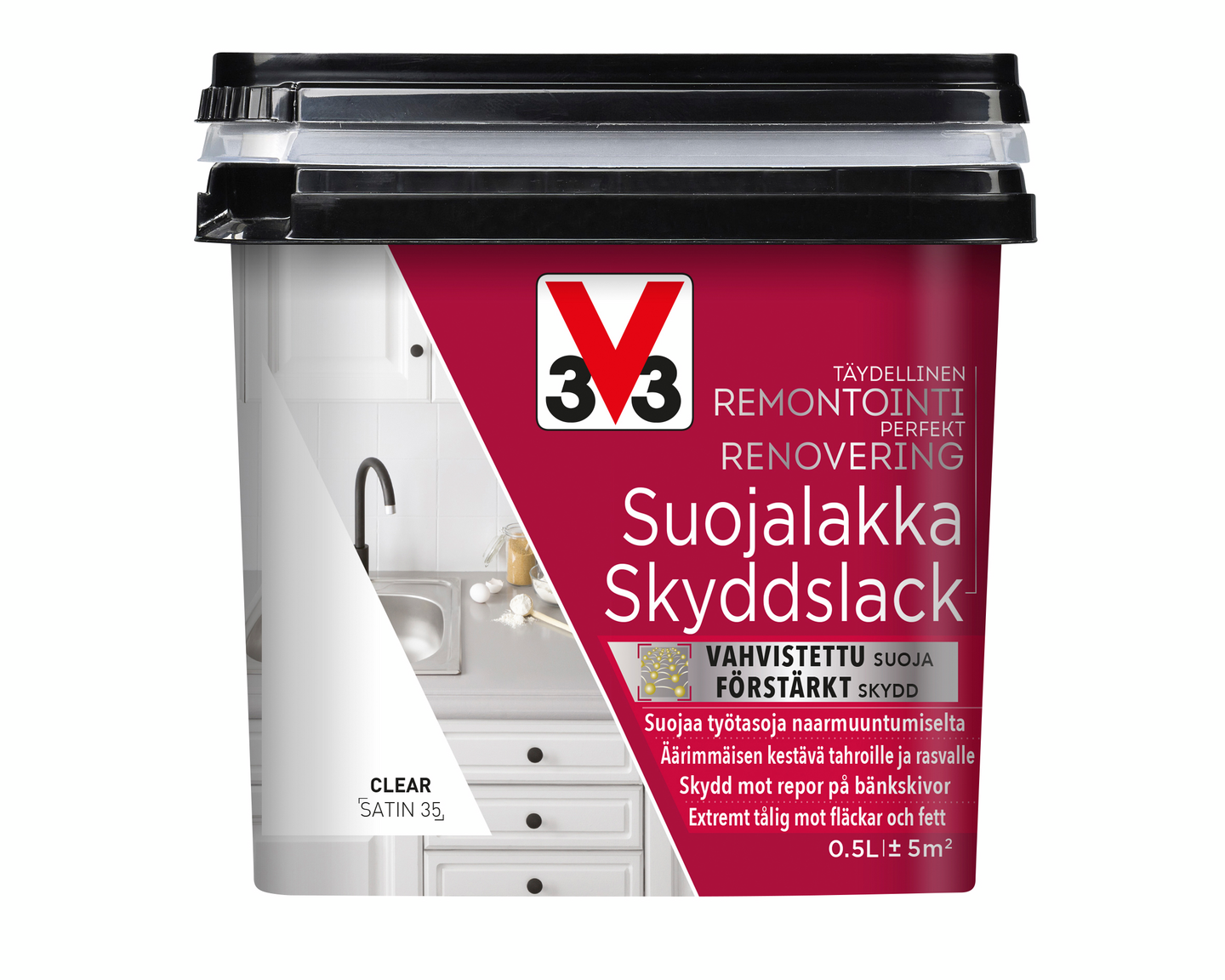 V33 Suojalakka työtasoille 500ml Clear