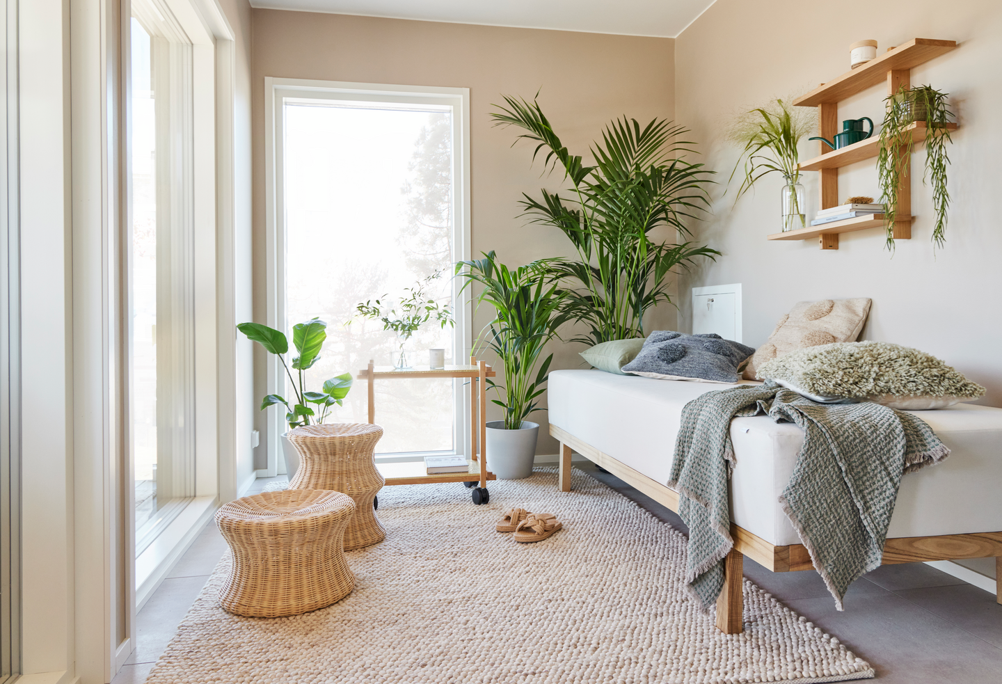 Villamatto Cello Pompula 140x200cm luonnonvalkoinen