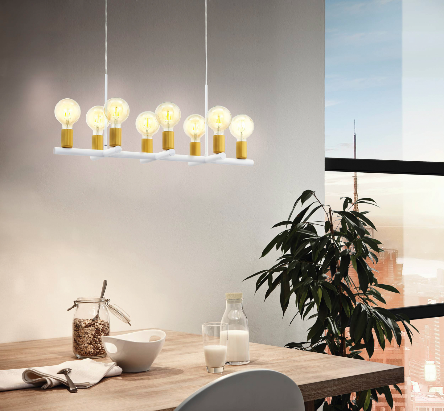 Riippuvalaisin Eglo Adri 2 8-osainen valkoinen/kulta