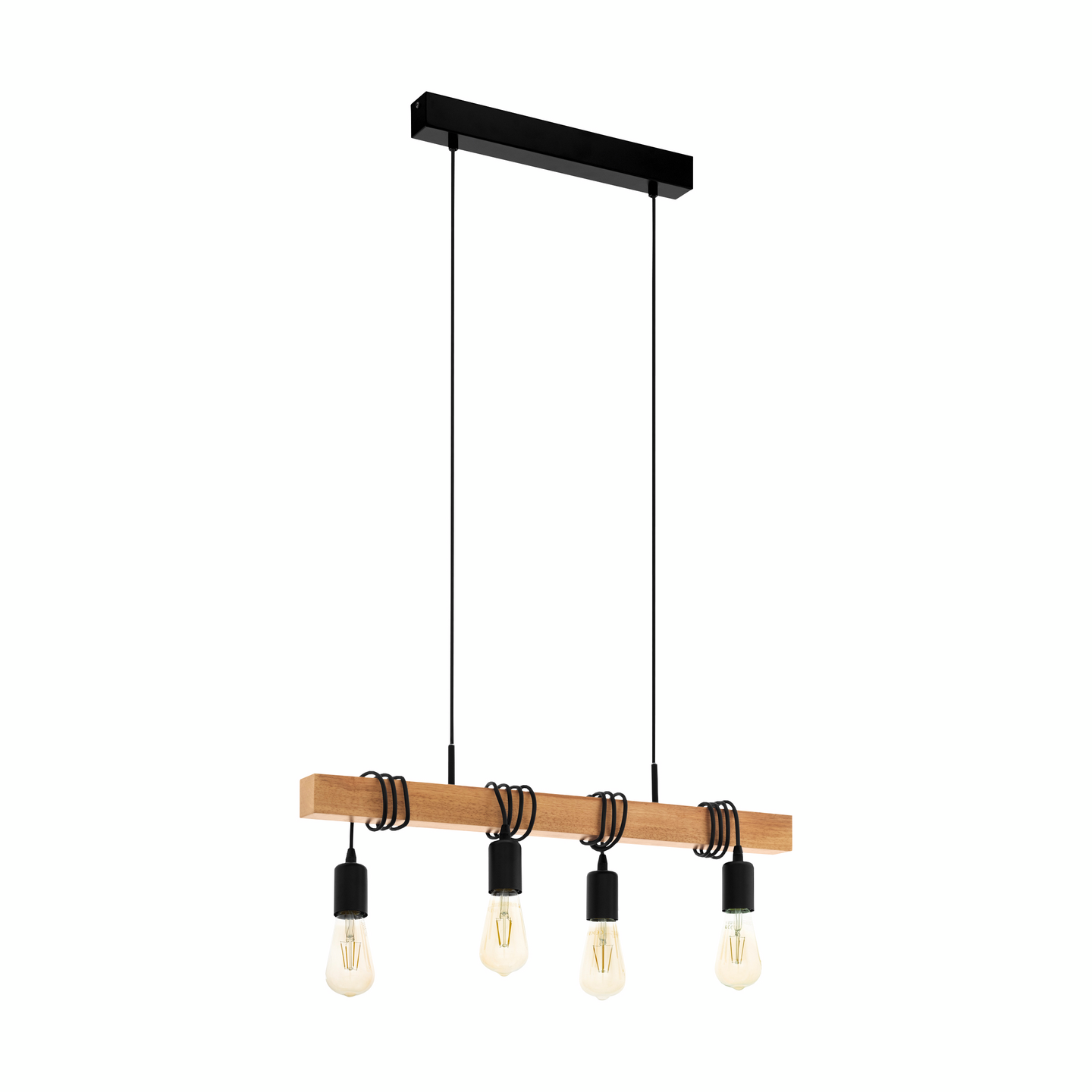 Riippuvalaisin EGLO Townshend 4-osainen puu musta