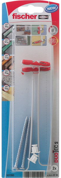 Nylontulppa Fischer Duotec 10 S K NV IP sis. ruuvit