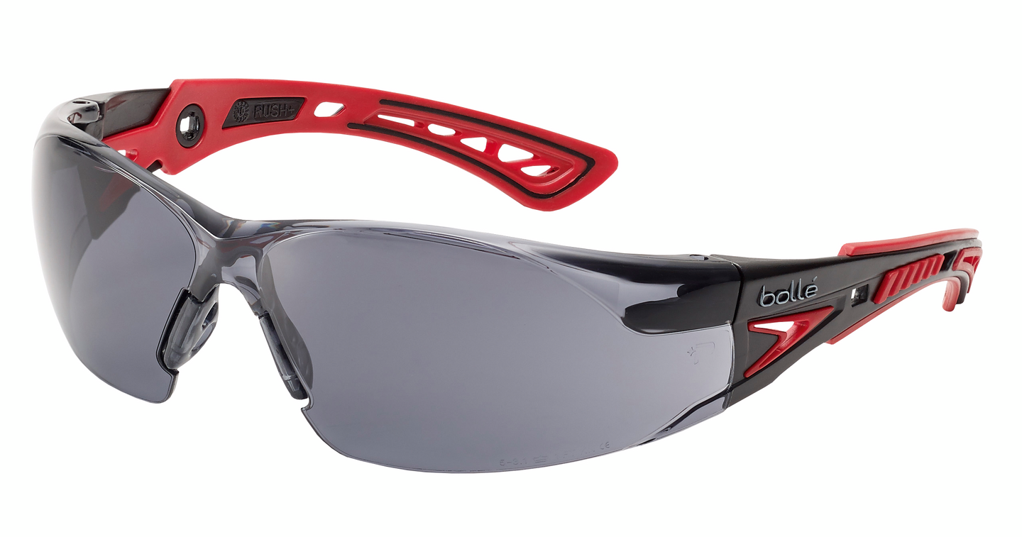Suojalasit Bollé Safety Rush+ Smoke Platinum puna-musta