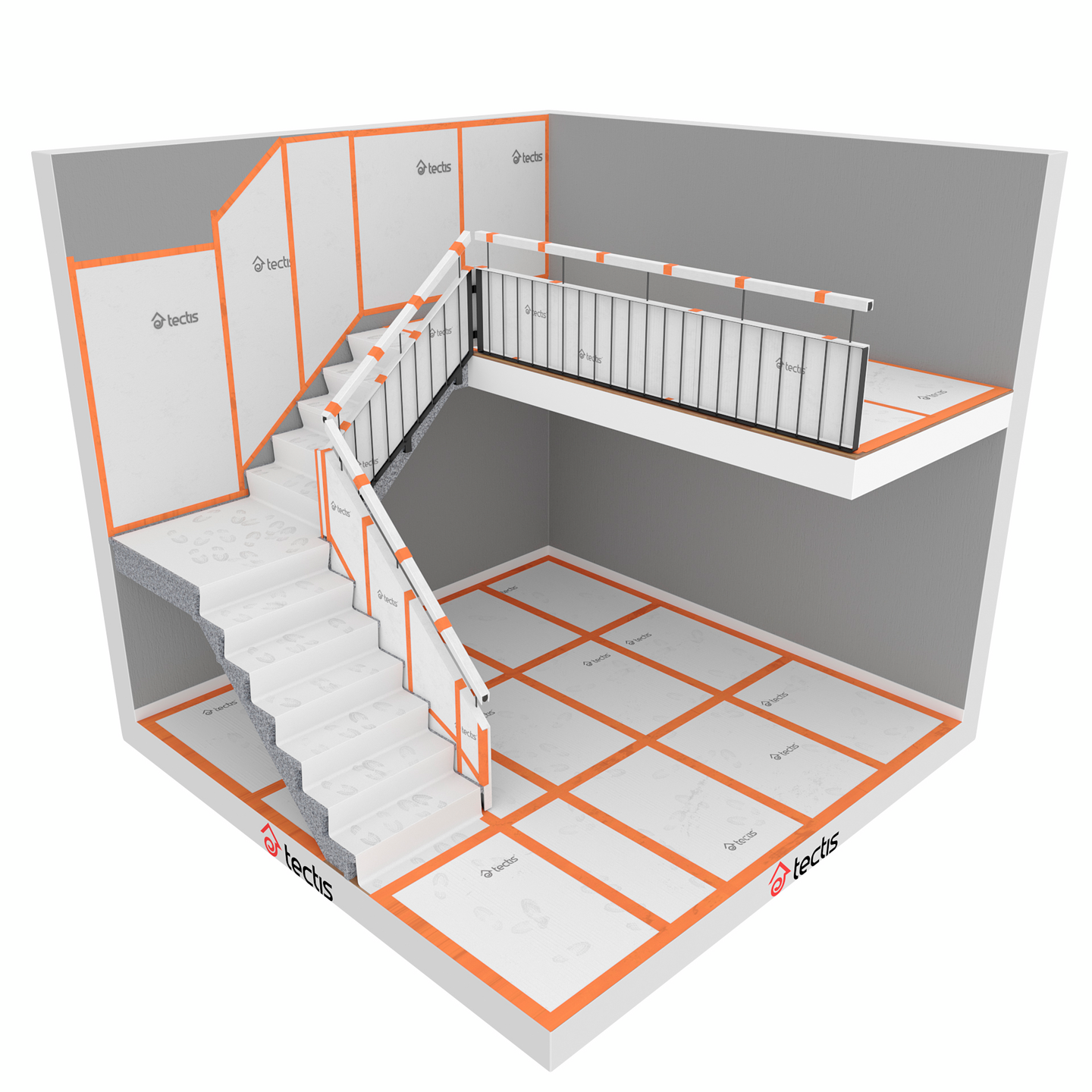 Suojakennolevy Floorcover 3x1000x1200mm valkoinen