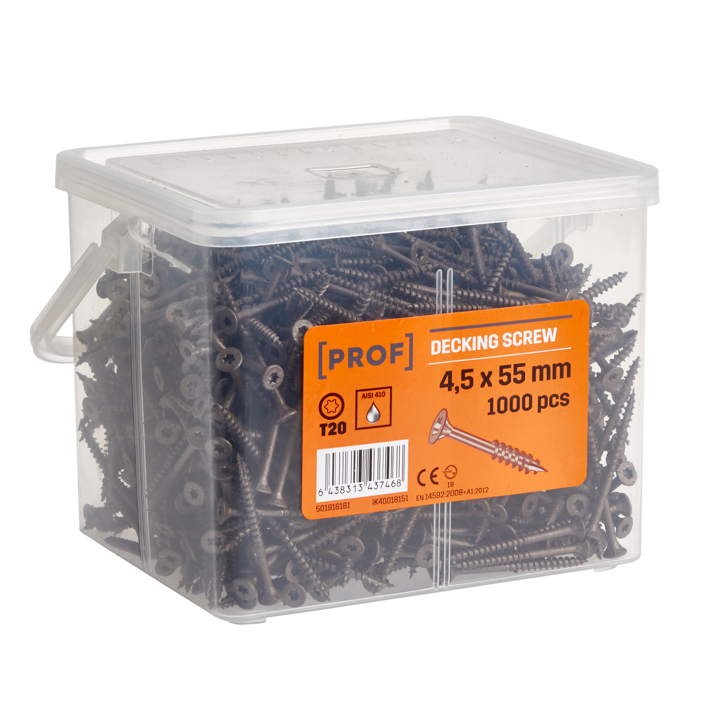 TRALLSKRUV 4,5X55 RF BRUN T20 1000ST PROF