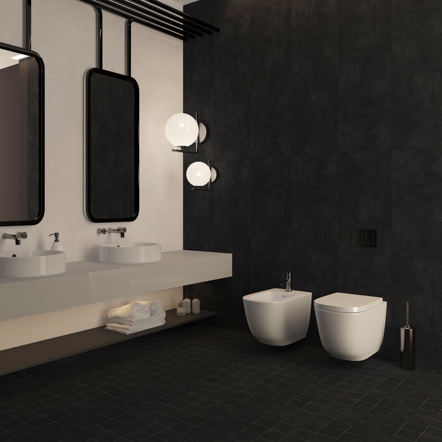 Lattialaatta Cello Salla 10x10 musta 1,44m²