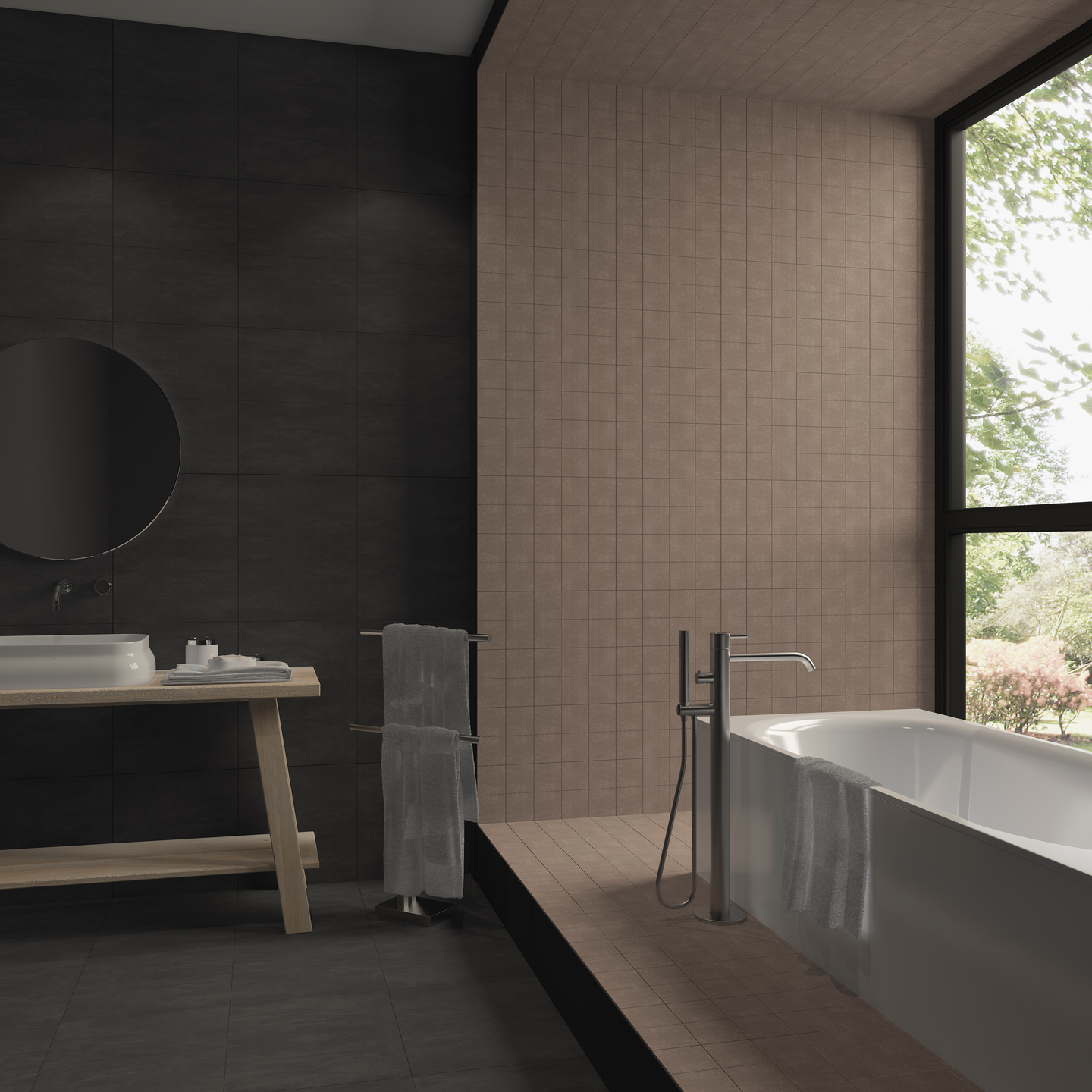 Lattialaatta Cello Salla 10x10 mokka 1,44m²