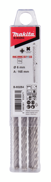 Poranterä Makita SDS+ 6x165mm 4-leikkuinen Nemesis2 10kpl