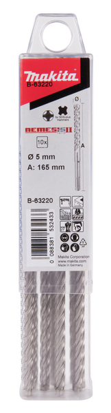 Poranterä Makita SDS+ 5x165mm 4-leikkuinen Nemesis2 10kpl