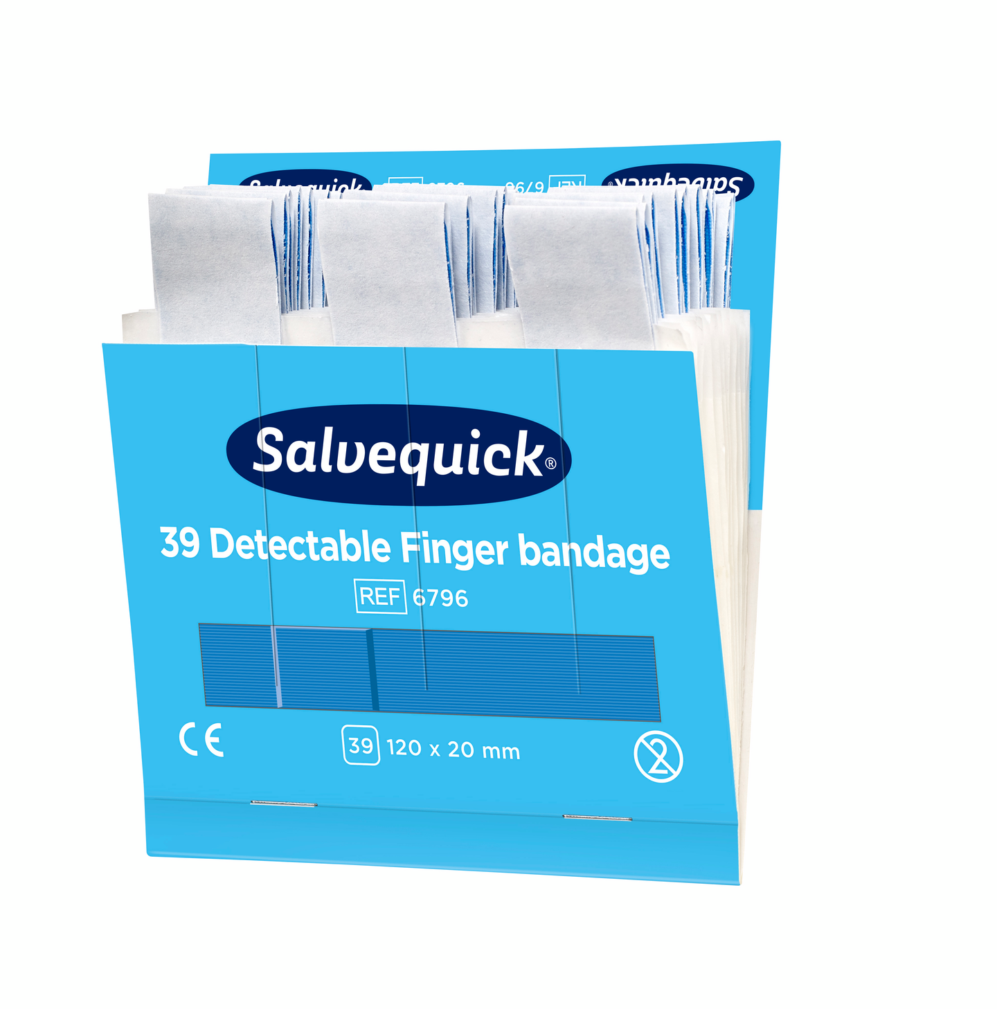 Muovilaastari Salvequick sininen erikoispitkä 120mm 6 x 39kpl