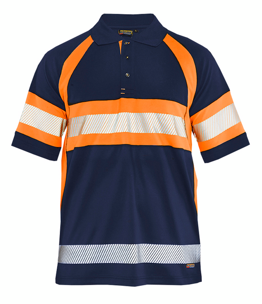 Pikeepaita Blåkläder 333810518953 tummansininen/oranssi