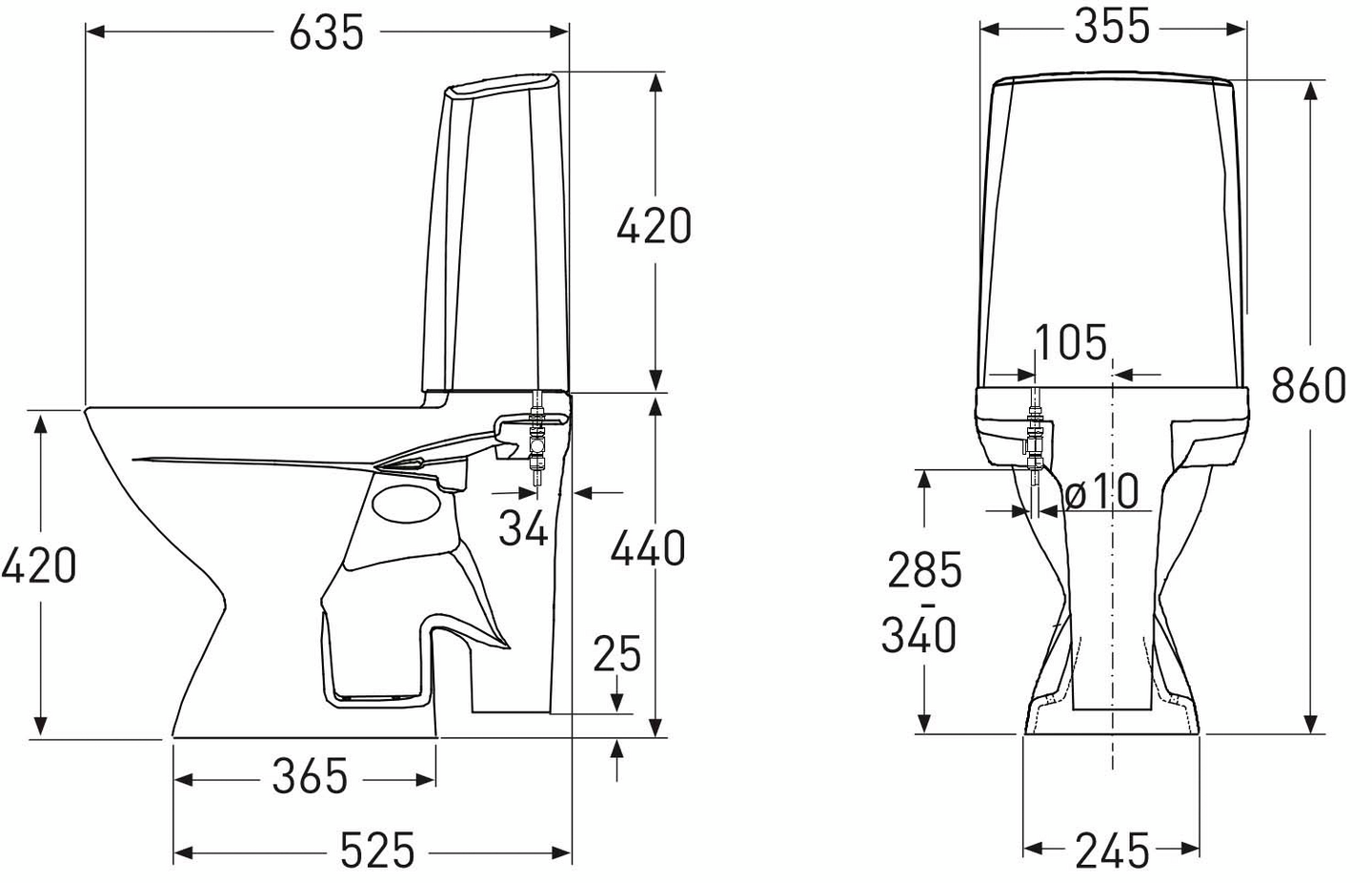 Wc-istuin IDO Glow 63 peruskorjaus 2-t ilman kantta 3836301101