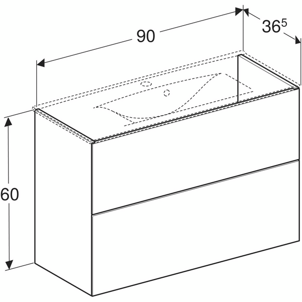 Allaskaappi IDO Elegant L90 K60 S36,6cm Compact valkoinen