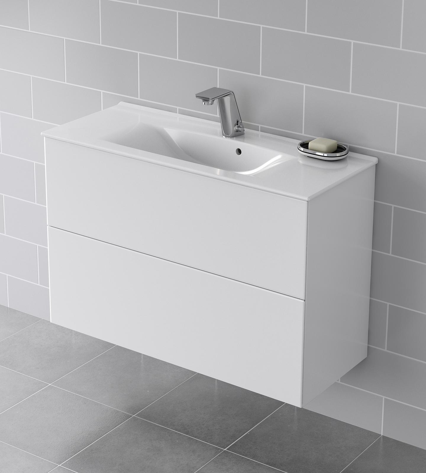 Tasoallas IDO Elegant Compact L91,5 S37,5cm hanareikä ylivuotoaukko