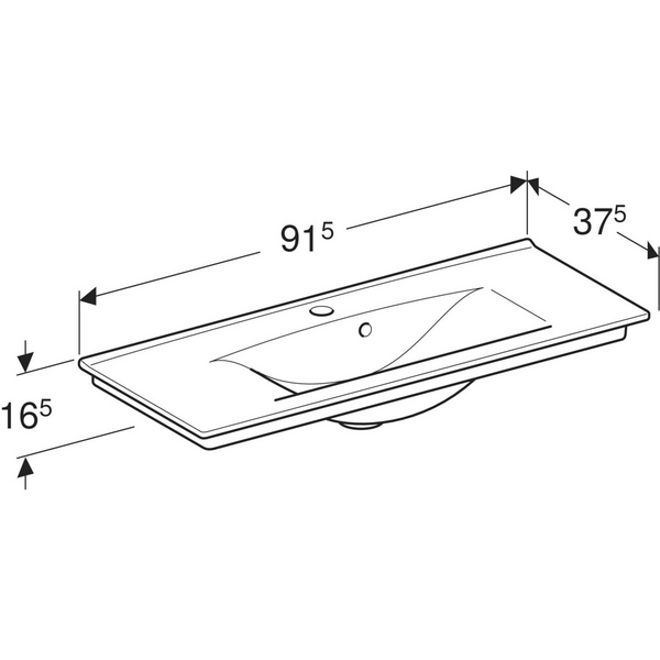 Tasoallas IDO Elegant Compact L91,5 S37,5cm hanareikä ylivuotoaukko
