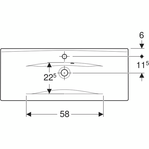Tasoallas IDO Elegant Compact L91,5 S37,5cm hanareikä ylivuotoaukko