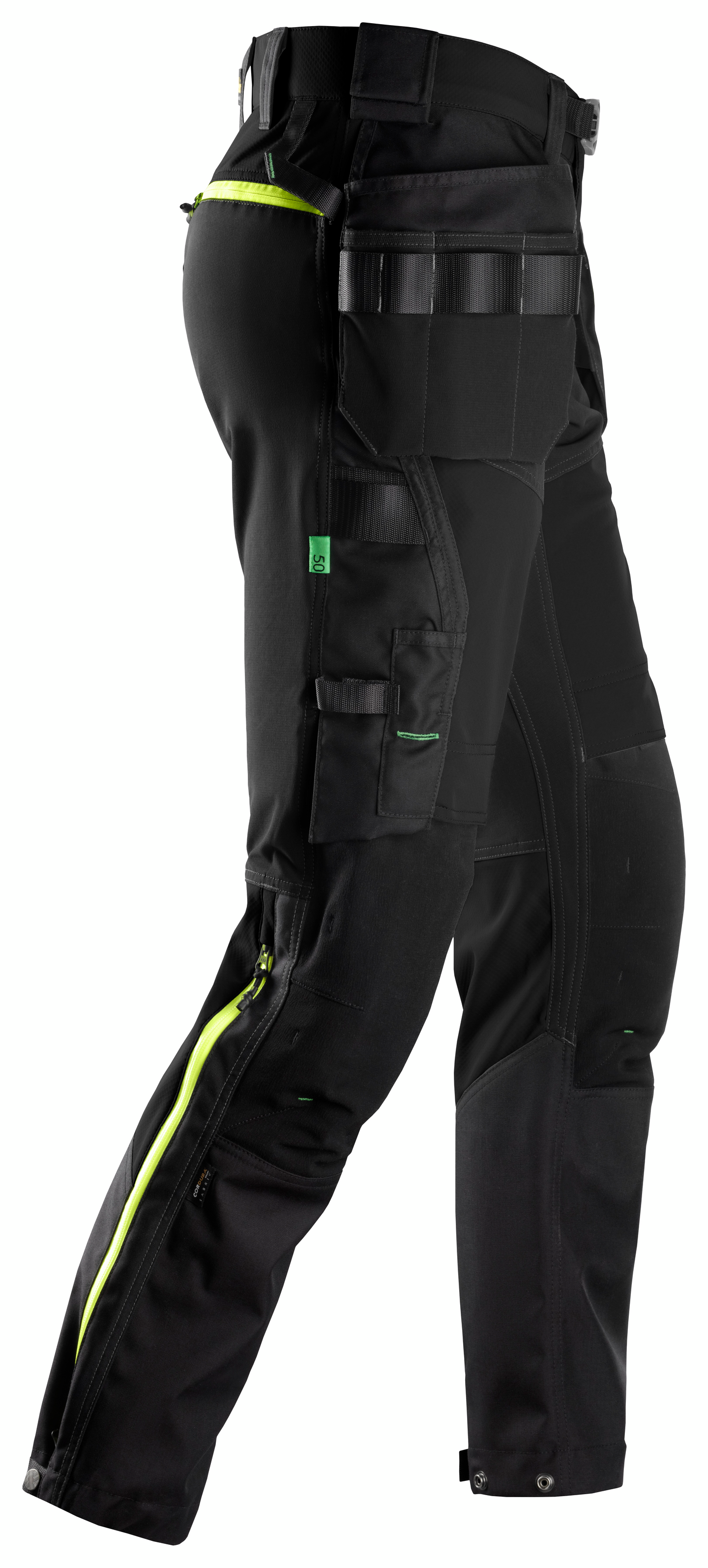 Työhousut Snickers FlexiWork+ Softshell Stretch riipputaskut 6940-0467 musta