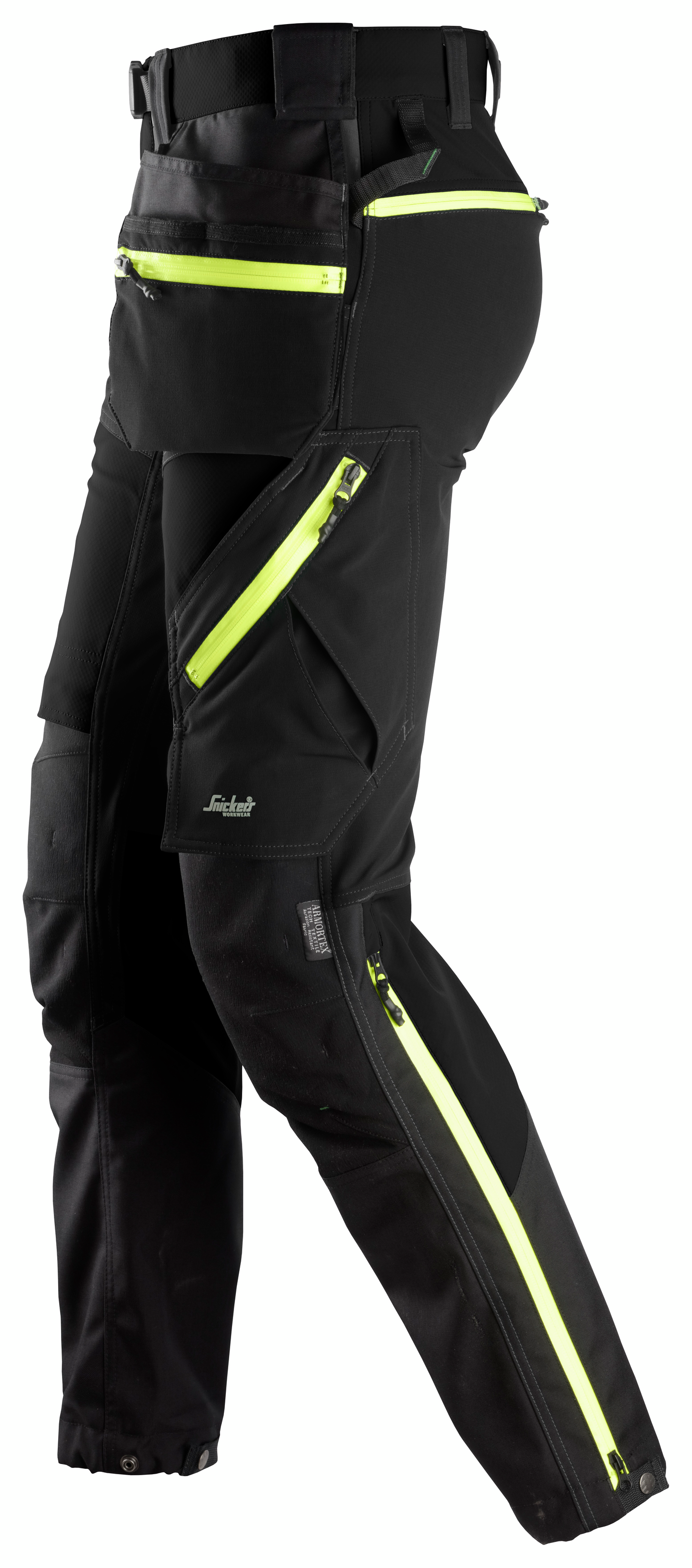 Työhousut Snickers FlexiWork+ Softshell Stretch riipputaskut 6940-0467 musta
