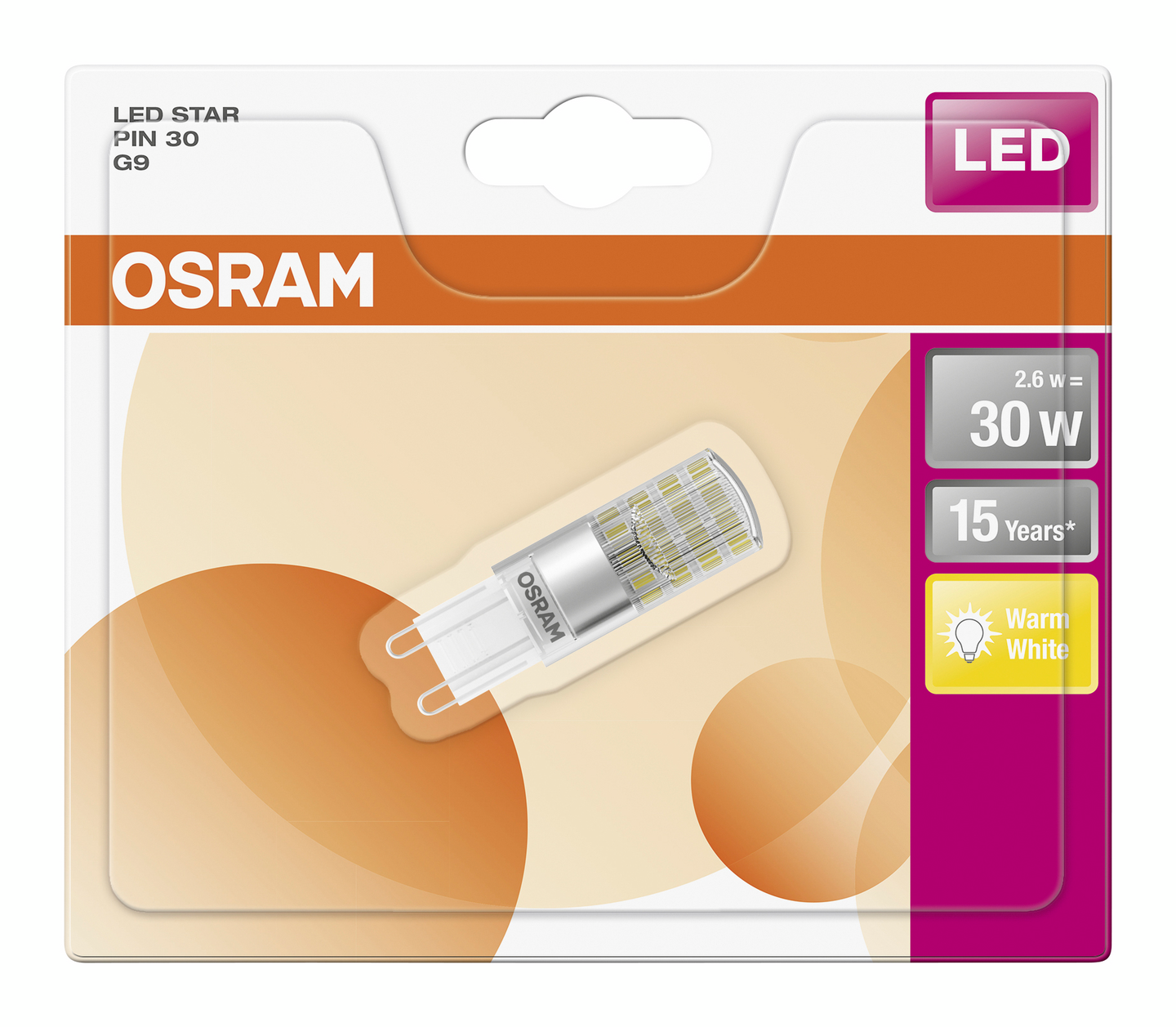 Led-lamppu Osram Star PIN30 320lm 827 CL