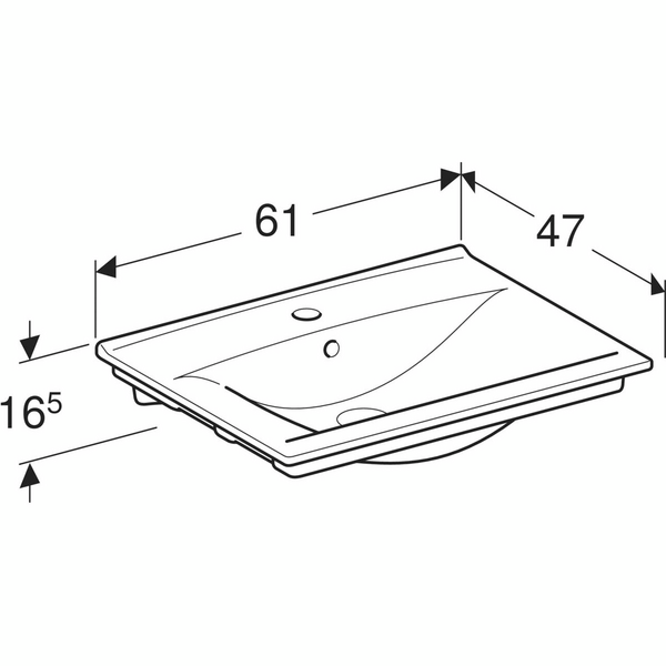 Tasoallas IDO Elegant L61 S47cm hanareikä ylivuotoaukko