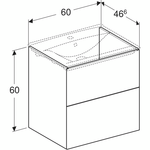 Allaskaappi IDO Elegant L60 K60 S46,6cm valkoinen