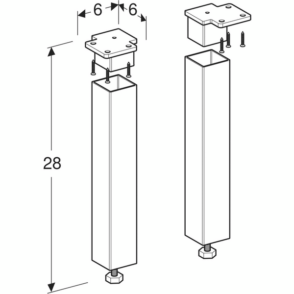 Tukijalka IDO Elegant L4 S4 K25-28cm harjattu alumiini