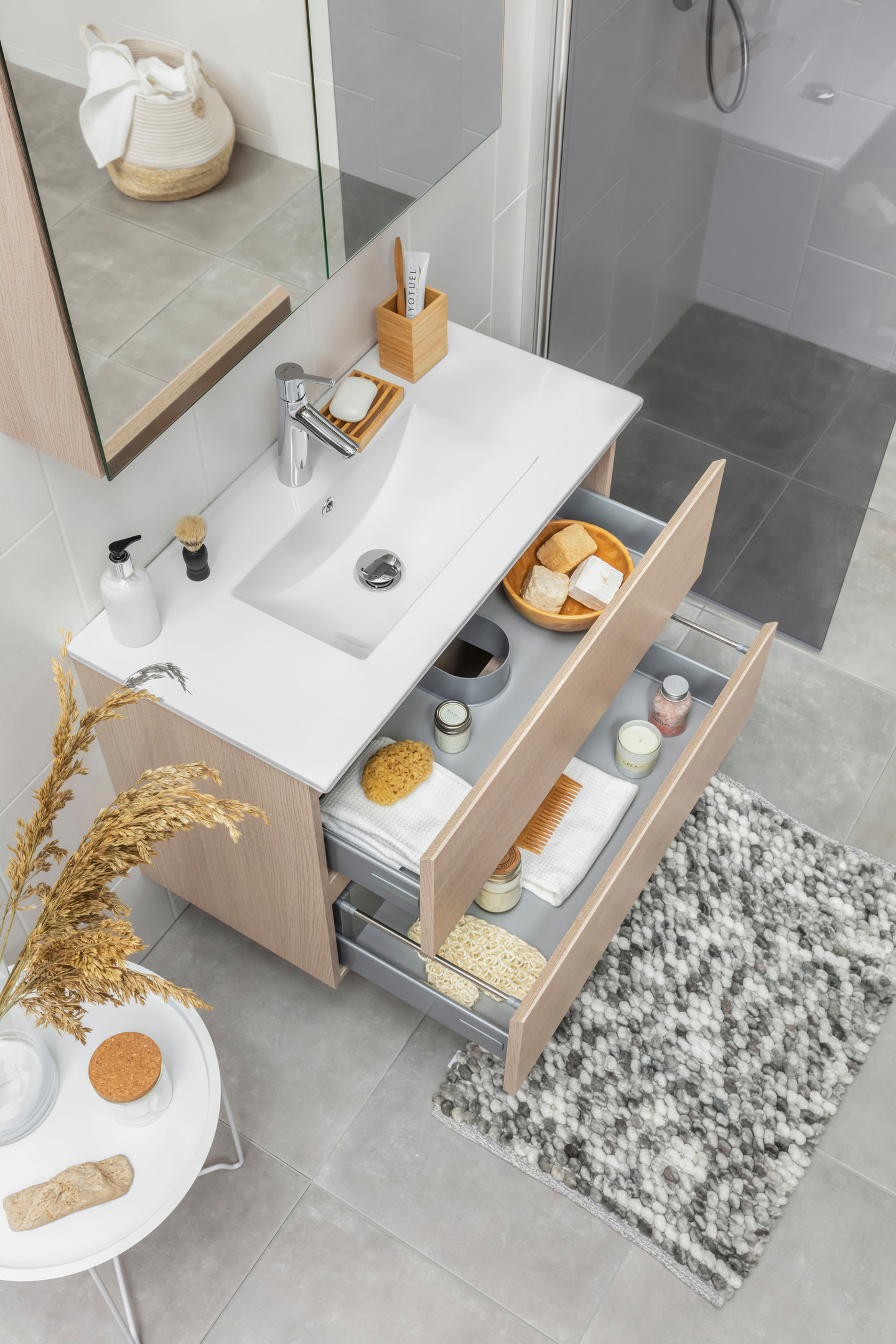 Allaskaappi Cello Sea 80cm vaalea tammi